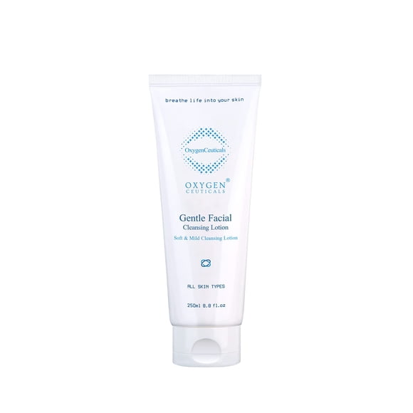 OxygenCeuticals Gentle Facial Cleansing Lotion Crema limpiadora lechosa para eliminar maquillaje y aceites para pieles sensibles (250 ml)