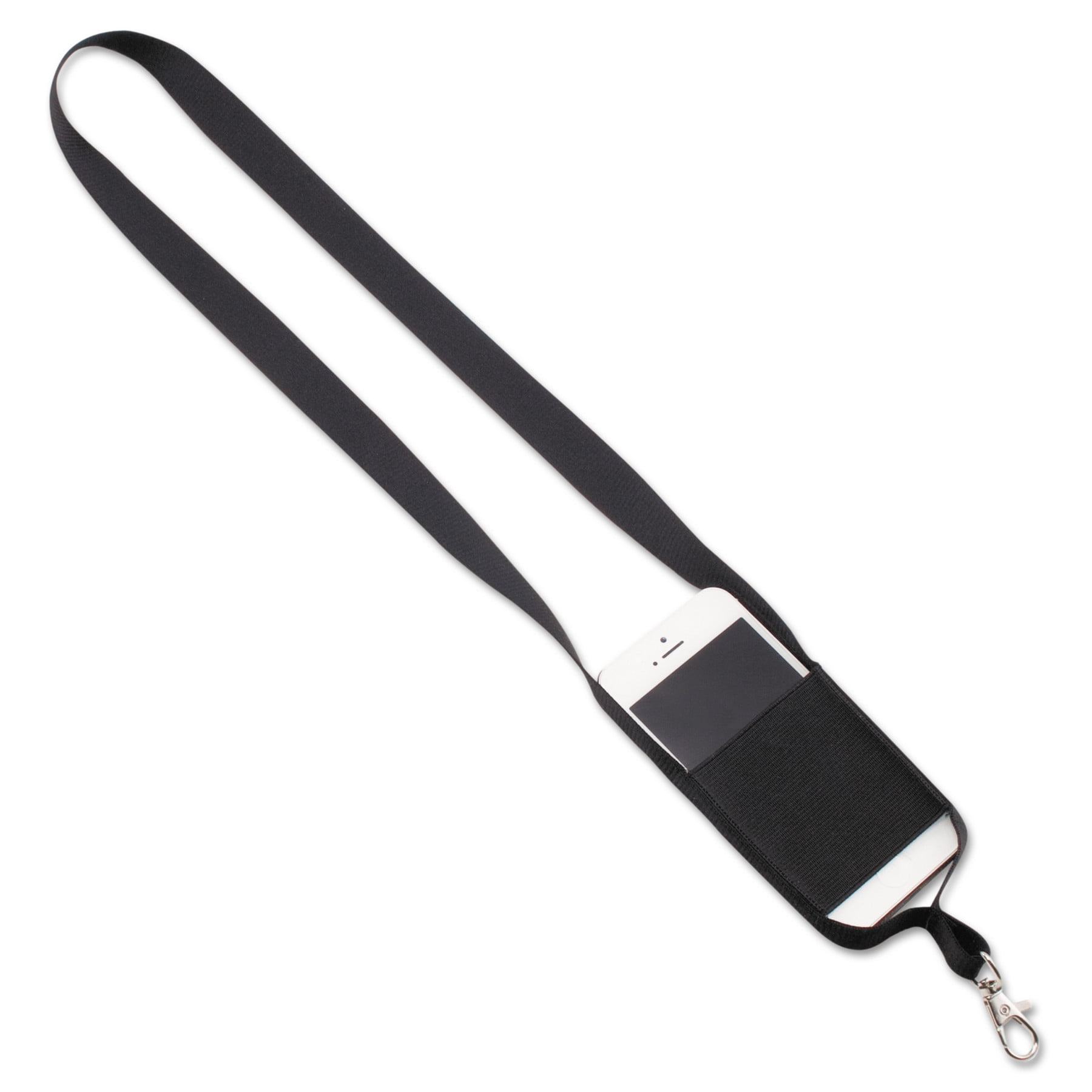 Advantus Cell Phone Lanyard, 30", Snap Hook, Black, 5/PK