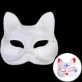 thumbnail image 4 of Human Face Mask Paper Blank White Mask Halloween Cosplay DIY Paintable Foxes Mask Paper Pulp Face Masque Party Favors DIY Crafts, 4 of 5