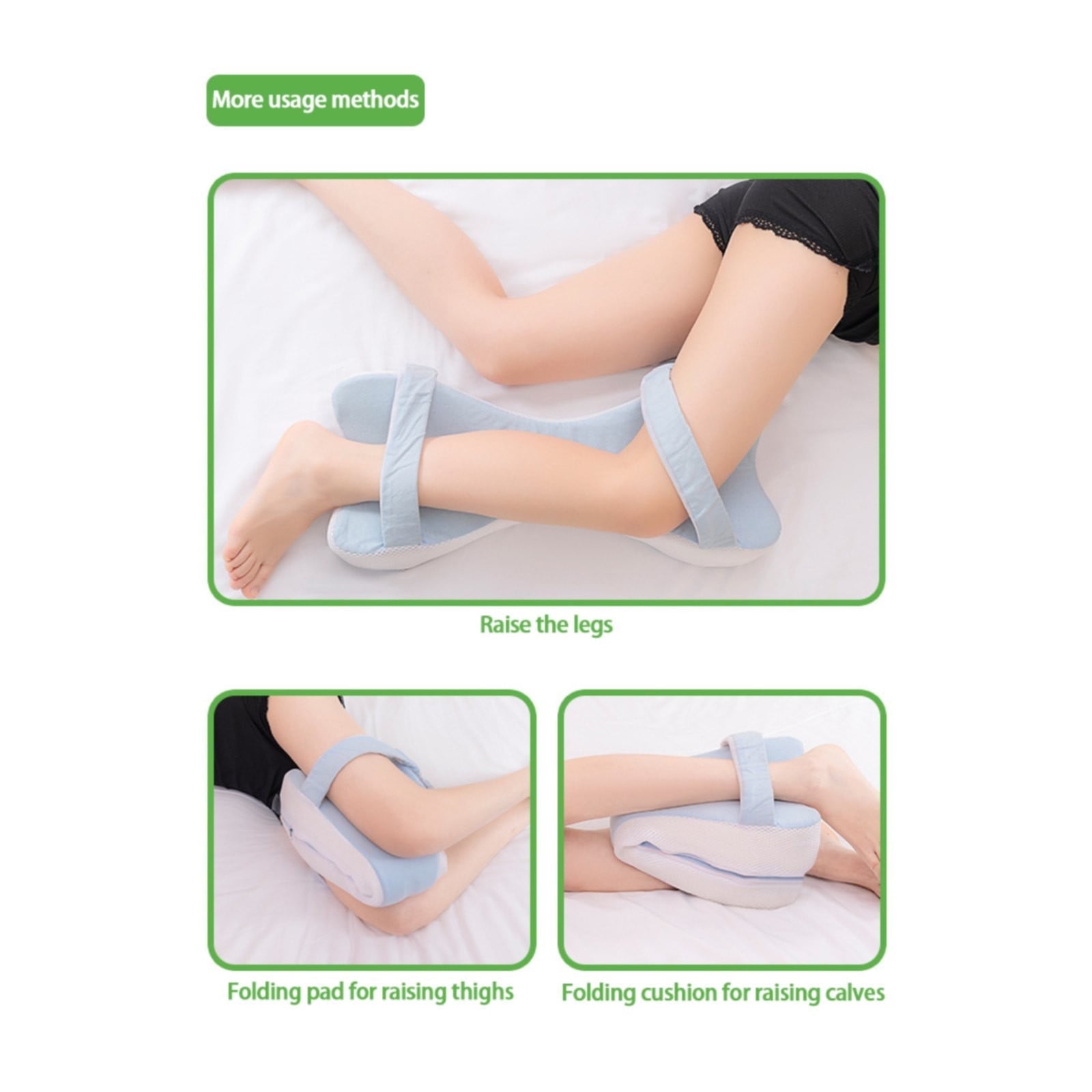 Uanit Side Sleepers Knee Leg Pillow Leg Pillow for Side Sleeping with Strap Memory Foam Wedge Contour Spacer Cushion for Back, Hip Knee Pregnancy Sciatica Pain Relief Free Sleep