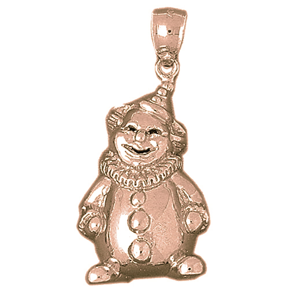 14K Yellow Gold-plated 925 Silver Clown Pendant with 16 Necklace Jewels Obsession Clown Necklace 