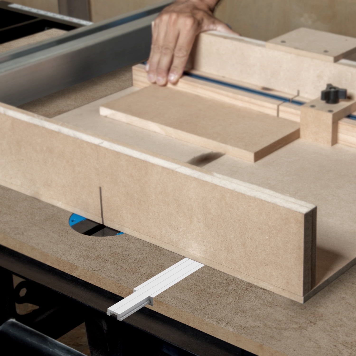 POWERTEC 48" Miter Bar for Table Saw, Crosscut Sled, Router Table & Band Saw | Fits 3/4” x 3/8” Miter T Slot, T Track Accessories for Woodworking Jigs (71146)