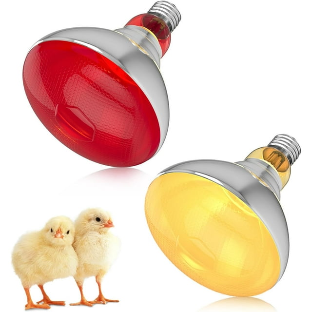 W Heat Lamp Infra Heat Lamp Bulb for Chicks Reptile Puppies Brooder Bulb Food Service Bathroom Light Therapy Use E Base