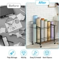 thumbnail image 4 of Blueprint Storage Rack Cart,18 Slots Blueprint Holder with Wheels,Used for Wrapping Paper Storage,Gift Wrapping Organizer Storage,Organizing Posters, Architectural Plans and Artwork Stably(Brown), 4 of 6