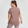 thumbnail image 4 of NominalSnug Plus Size Workout Tops for Women Sun Protection Short Sleeve Athletic Shirts Lightweight Quick Dry Yoga Top, 4 of 6