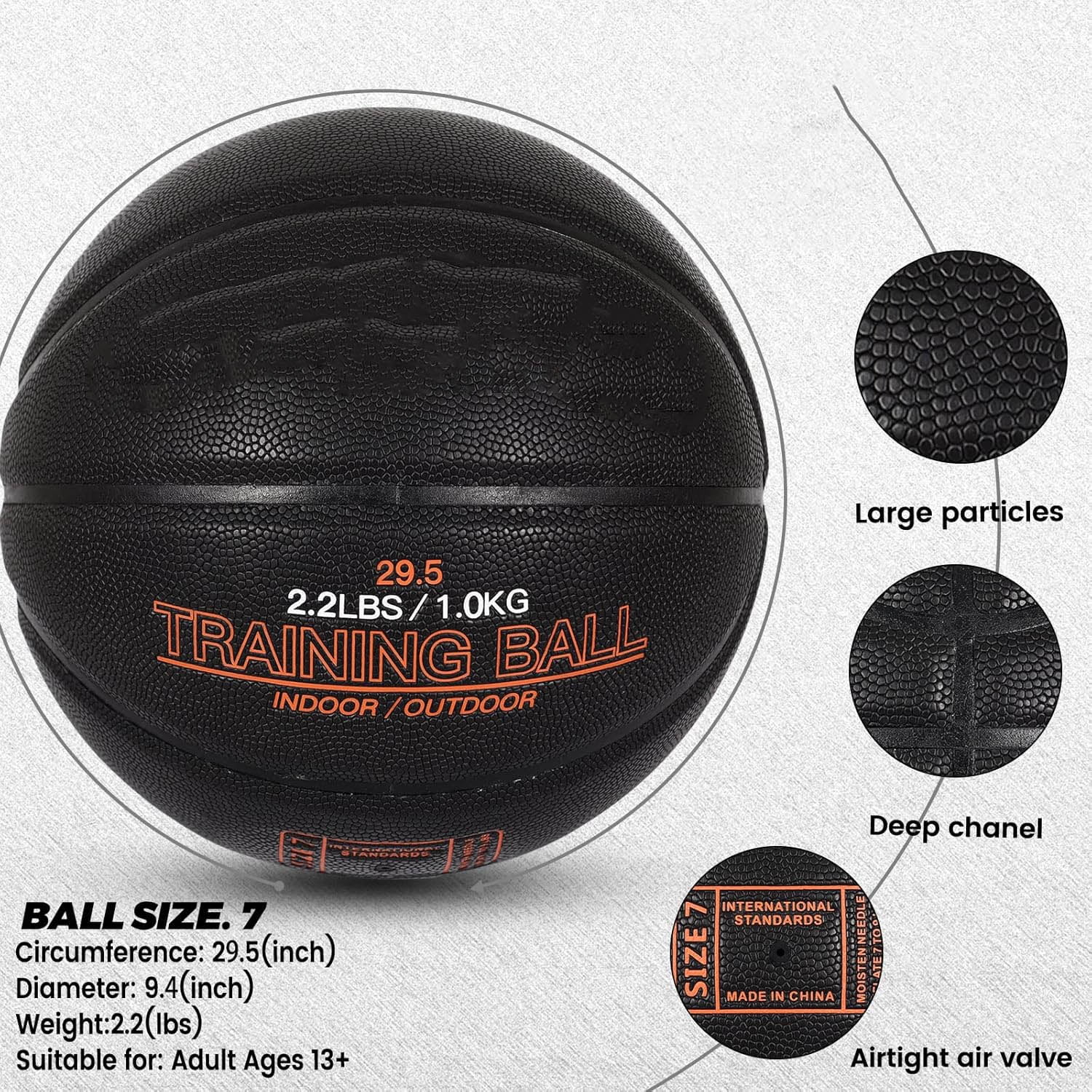 Weighted Heavy Basketball Training Equipment for in& Outdoor Improving Dribble Up Handling Dribbling, Passing&Rebounding Skills Weighted Training Basketballs