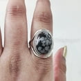 thumbnail image 4 of Natural Snowflake Obsidian Ring, Snowflake Obsidian Ring, Birthstone, Designer Band, 925 Sterling Silver, Womens Ring, Christmas, Thanksgiving, Handmade, Statement Jewelry, Natural Gemstone Ring, 4 of 6