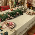 thumbnail image 4 of Brown Christmas Tablecloth,Snowman Table Cloth,Checkered Table Cover for Dining Kitchen Decor Party,60x84, 4 of 5