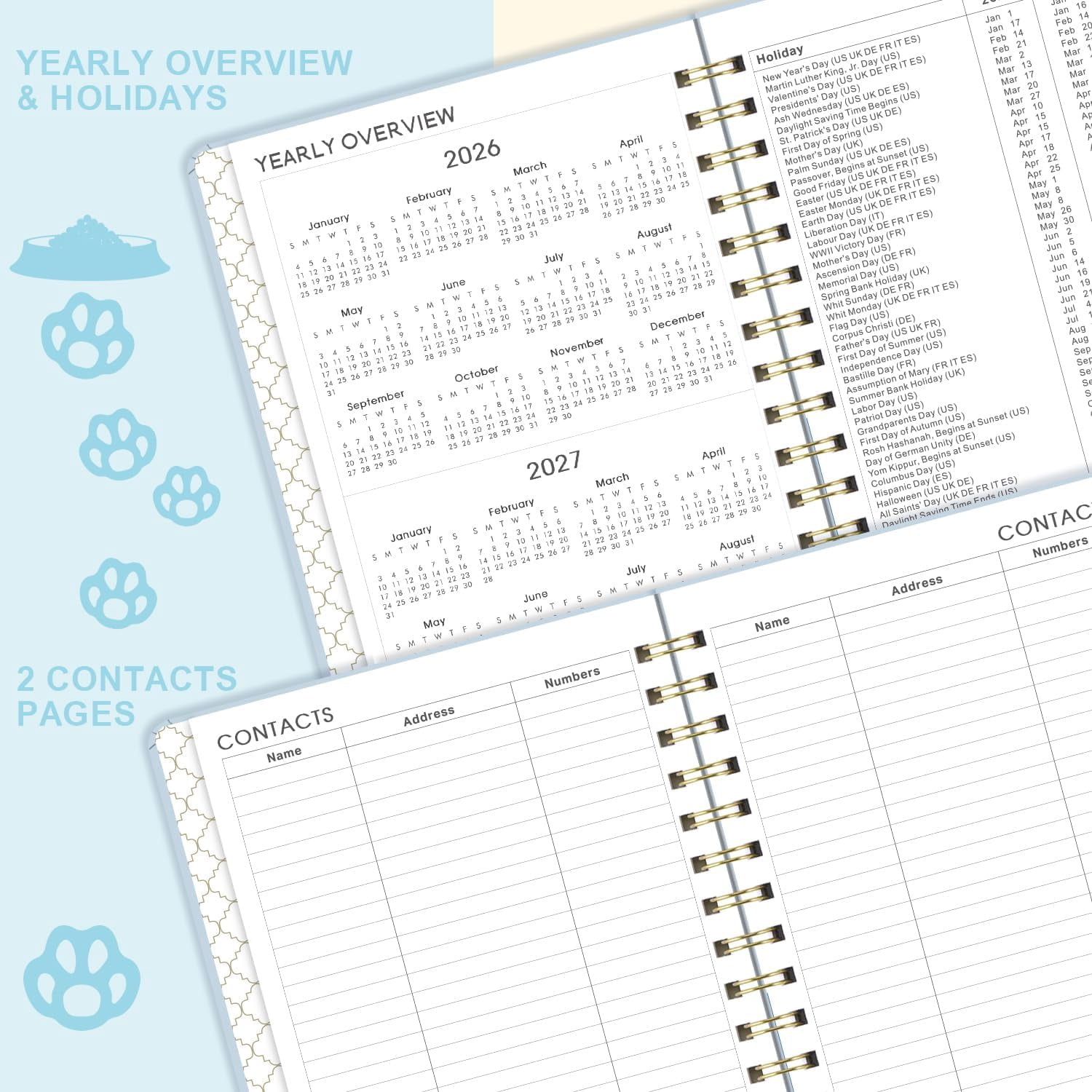 Planner 2026-2027 - Academic Planner 2026-2027, 26-27 Weekly & Monthly Planner with Tabs, Jul. 2026 - Jun. 2027, 6.5" x 8.5", Hardcover with Back Pocket + Thick Paper + Banded, Twin-Wire Binding - Cu
