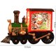 thumbnail image 2 of Adornos de Año Nuevo, adornos de trenes navideños iluminados, inyección de agua, luces LED para computadora, muñeco de nieve brillante/escena de Papá Noel dentro del muñeco de nieve Bronze Coffee JM Papelería, 2 of 5