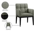 thumbnail image 2 of Meridian Furniture Adrian Green Vegan Leather Dining Arm Chair, Set of 2, 2 of 10