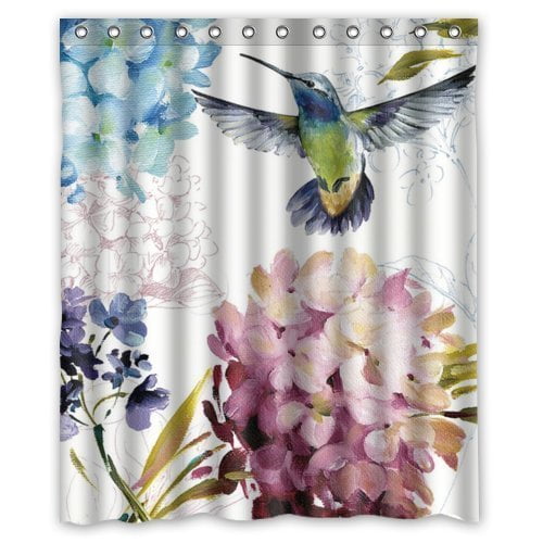 MOHome Hummingbird Shower Curtain Waterproof Polyester Fabric Shower