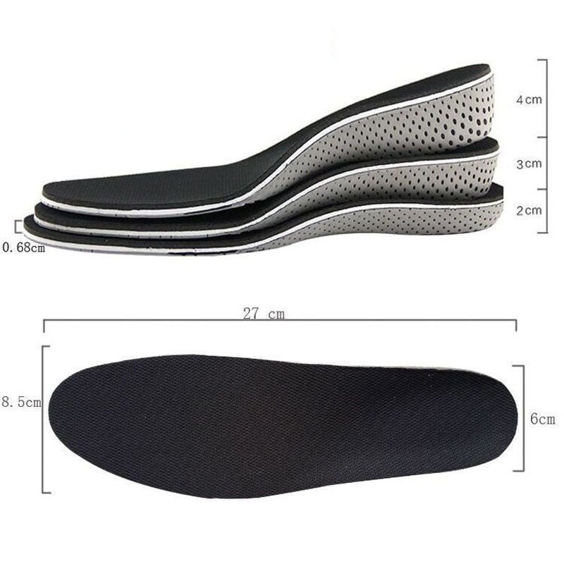 1Pair Shoe Insoles Heel Lift Full Shoes Insert Taller Pads Height Increase AL 