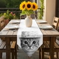 thumbnail image 6 of Cute Animal Table Runner 72 Inches Long Vintage Funny Black White Cute Cat with Toilet Paper on Head Table Runners for Dining Room Tabletop Dresser Scarf Home Party Banquet Wedding Holiday Decoration, 6 of 9