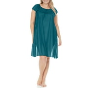 EZI Nightgowns for Women - Soft & Breathable Satin Night Gowns for Adult Women - Medium to Plus Size Womens Sleep Shirts - Knee-Length Nightgown