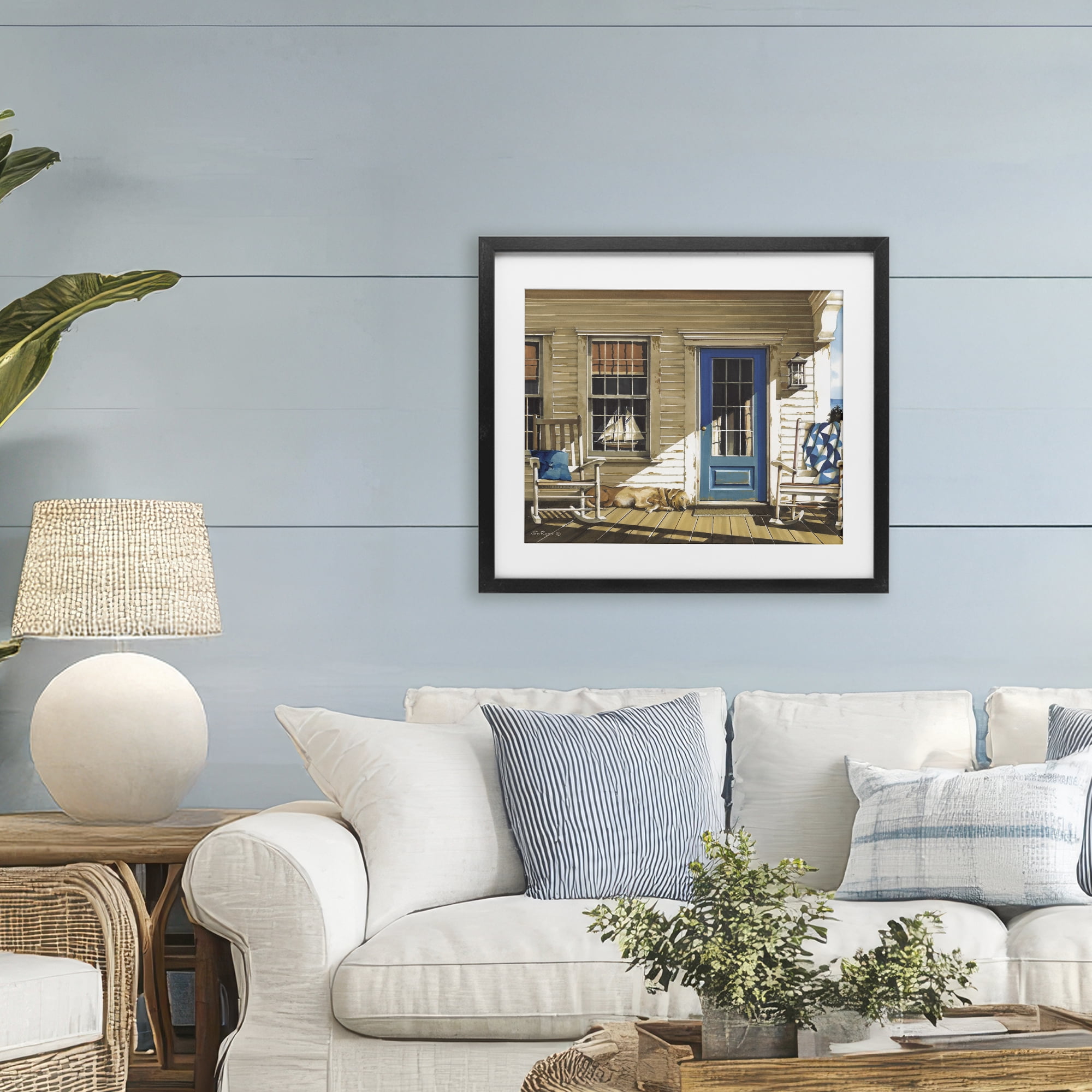 Stupell Industries Front Porch Gathering Black Framed Print Under Glass, design by John Rossini