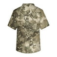thumbnail image 4 of Domuza Scrub Tops Men Plus Size V-Neck Short Sleeve Work Uniform Camo Print Stretch Tshirts Soft Comfort Nursing Top with Pockets Earthy Yellow S, 4 of 4