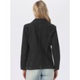 thumbnail image 3 of DARING DIVA Women's Notched Lapel Long Sleeve Button Up Denim Blazer XS Black, 3 of 6