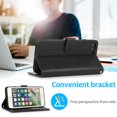 thumbnail image 3 of iPhone 7 Plus/iPhone 8 Plus Case, Allytech Detachable Case Support Magnetic Car Mount Case with Lanyard Wallet Vegan Leather Shockproof Stand Case for iPhone 7 Plus/ iPhone 8 Plus(5.5"), Black, 3 of 8