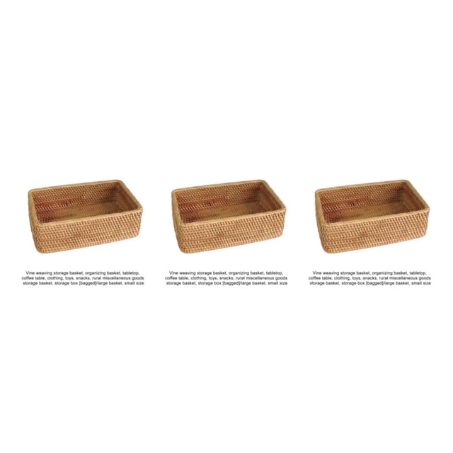 Bearachild Caja organizadora de almacenamiento táctil vietnamita hecha a mano de madera, cesta de mimbre, cesta de mimbre, caja de almacenamiento Type1 NO1