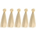 thumbnail image 1 of 5 pelucas de pelo liso de 15 cm resistentes al calor, hechas a mano, para muñecas, extensiones de pelo de trama para proyectos escolares en casa (caqui oscuro), 1 of 6