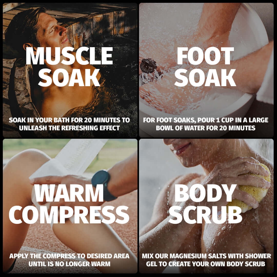 Coach Soak Magnesium Bath Flakes Peppermint Dead Sea Mineral Salt Post Workout Recovery Soak