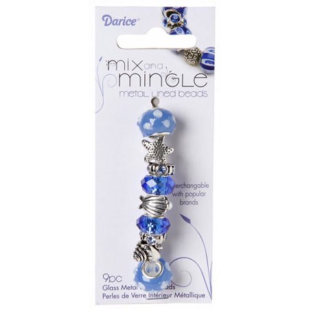 Darice Mix Mingle Themed Blue Beach Bead Set 1 Each