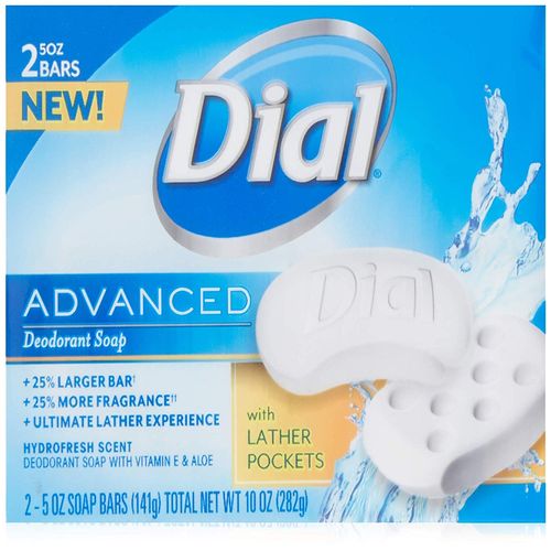 Dial Advanced Deodorant Soap Bars Hydrofresh Scent With Vitamin E And