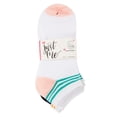 thumbnail image 2 of Just Me Women's 6 Pair Pack Rugby Low Cut Socks - Womens - Female, 9-11, Pastel, 2 of 2