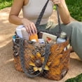 thumbnail image 2 of FOR U DESIGNS Vintage Sunflower Print Tote Bag for Women, Quilted Tote Purse with Side Pockets Lightweight Two Tone Handbag, Large Capacity Top Handle Bag for School Gym, 2 of 6
