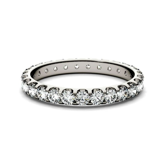 Jewelerix 925 Silver Round Cut Ring Full Eternity Band Moissanite Diamond Ring 2 CT Proposal Engagement Ring