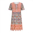 thumbnail image 3 of Vestido de Verano de Manga Corta para Mujeres, Moda Casual Sexy Plegado Botón de Impresión Cuello en V para la Fiesta Y el Verano, 3 of 6