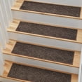 thumbnail image 6 of MBIGM  8" x 30" anti slip tape Indoor Stair treads , Soft Plush Step Cover w/ Half-Inch Thick Carpet Pile for Comfort- Coffee Liquor, 6 of 10