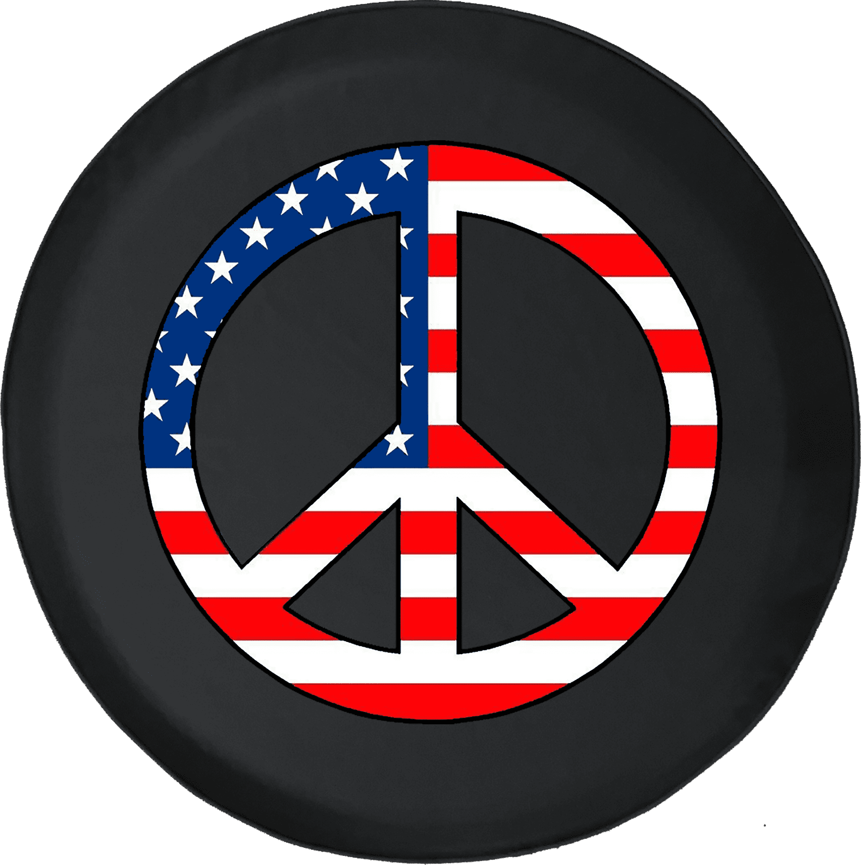 American Flag Peace Sign Freedom Adventure Offroad Fun Lifted Spare Tire  Cover fits Jeep RV  More 28 Inch