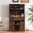 thumbnail image 4 of Gymax 72'' Coffee Bar Cabinet with Wine Bottle Rack Microwave Countertop 3 Drawers, 4 of 10