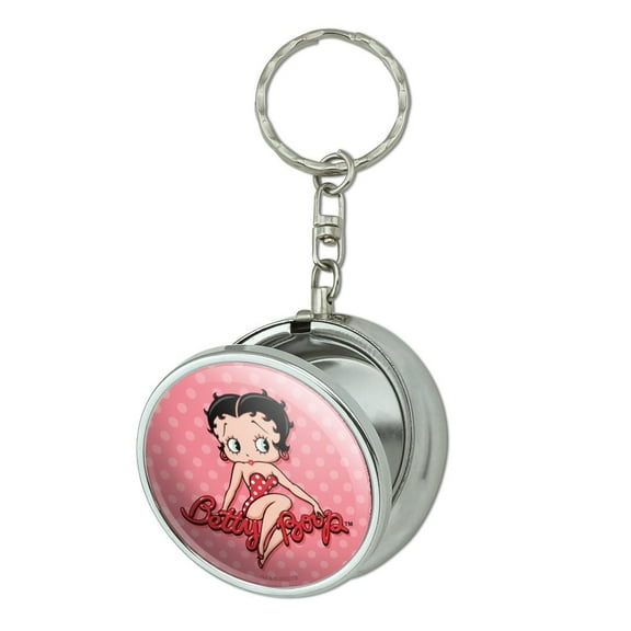 Betty Boop Pink Polka Dots Portable Travel Size Pocket Purse Ashtray Keychain with Cigarette Holder