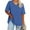 Blue, variant on Summer Womens Tops 2025 Oversized V-neck Short Sleeved Solid Summer Base Shirt Sports T-shirt Clearance 50% off!