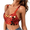 thumbnail image 4 of Levmjia Womens Tank Tops Fashion Halter Sleeveless V Neck Sequined Chain Beaded Slim Casual Blouse For Daily Wear Versatile Daily Wear, 4 of 9