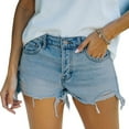 thumbnail image 6 of Xysaqa Womens Summer Denim Shorts, Casual Mid Waist Ripped Distressed Short Jeans Washed Jean Shorts for Teens Girls, 6 of 8