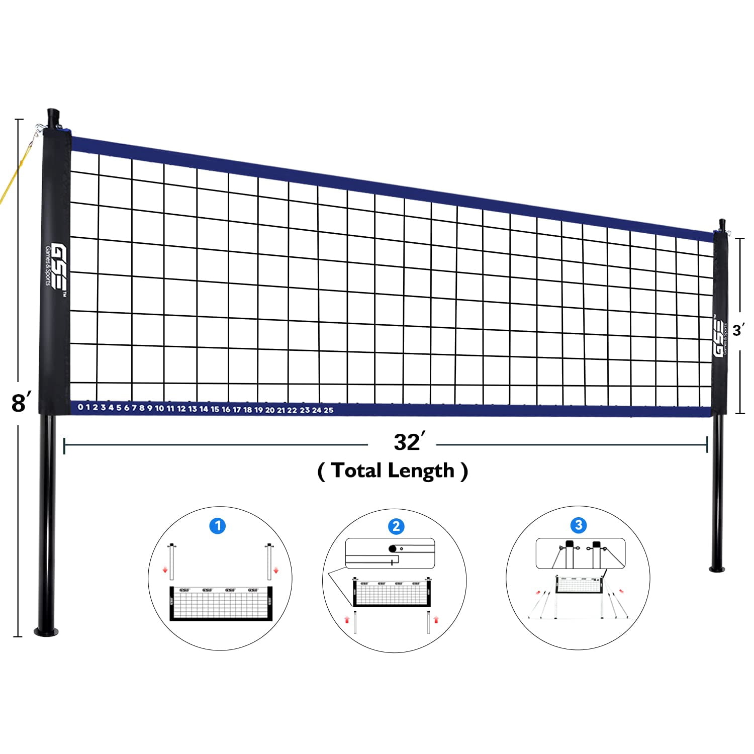 Outdoor Yard Net Game Set For Backyards  Parks Beach Lawn. Volleyball Badminton Or Combo Available