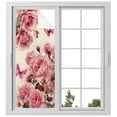 thumbnail image 2 of Pink Roses Window Privacy Film, Spring Floral Elegant Pastoral Butterfly Retro Static Cling UV Sun Blocking Tint Film Heat Control Windows Films for Bedroom Bathroom, Window Stickers 23.6"x59", 2 of 8