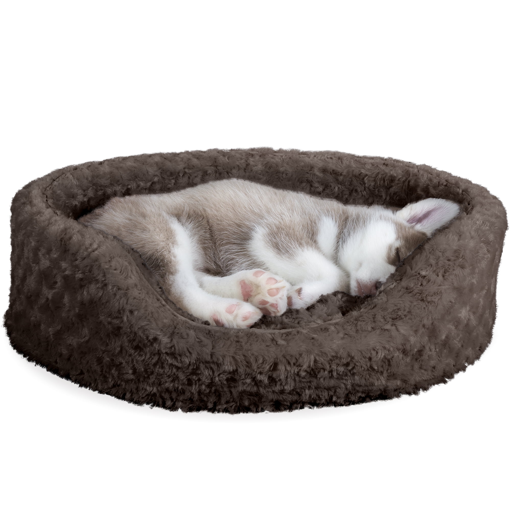 furhaven pet bed round plush ball dog bed