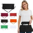 thumbnail image 2 of SUSUchens Summer Solid Color Short Half Waist Apron Pockets Lace-up Barbecue Kitchen Cafe Flower Shop Waitress Workwear Apron (Black), 2 of 13