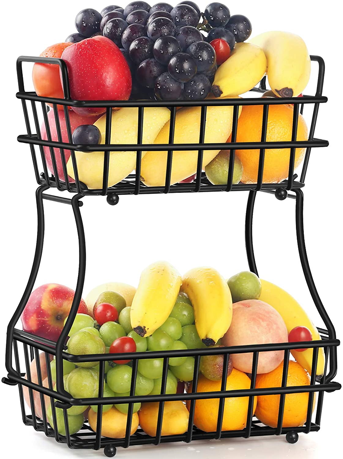 Fresh Fruit Bowls And Baskets 3 Tier Wall Mount Metal Kitchen Herbs Storage Rack 