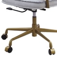 thumbnail image 4 of Benjara Office Chair with Faux Leather Upholstery, Vintage White and Brown, 4 of 5