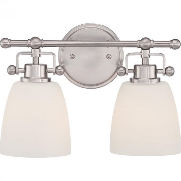 Quoizel Bower Bath Fixture with 2 Lights in Brushed Nickel