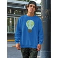 thumbnail image 2 of Light Bulb With World Map  Sweatshirt Men -Image by Shutterstock, Male Medium, 2 of 4