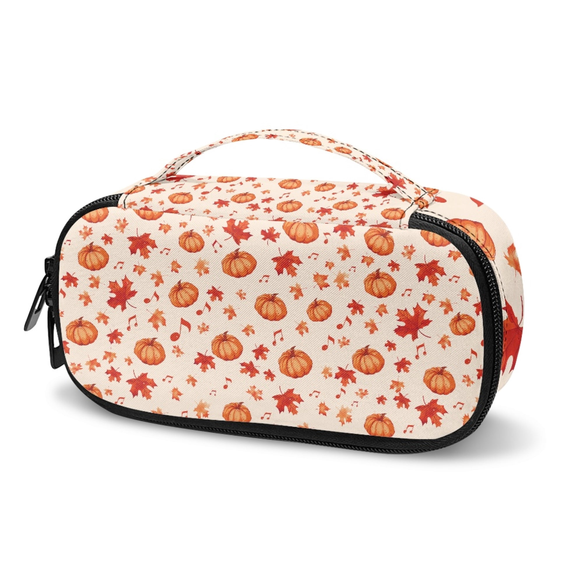COEQINE Pumpkin Music Insulin Bag Insulin Storage Bag Travel Carrying Bag with Side Handle Diabetic Medication Cooler Bags Travel Case for Insulin Pens for Outdoor Activities