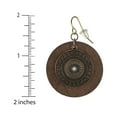 thumbnail image 4 of Boho Vintage Style Round Wood Copper Patina Medallion Earrings – Hypoallergenic Earwires, 4 of 4