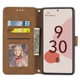 thumbnail image 6 of for Google Pixel 6 Pro Flip Case, Premium PU Leather Folio Flip with Design Card Slots Wrist Strap Shockproof Kickstand Magnetic Protective Girls Cover for Google Pixel 6 Pro, Brown, 6 of 11